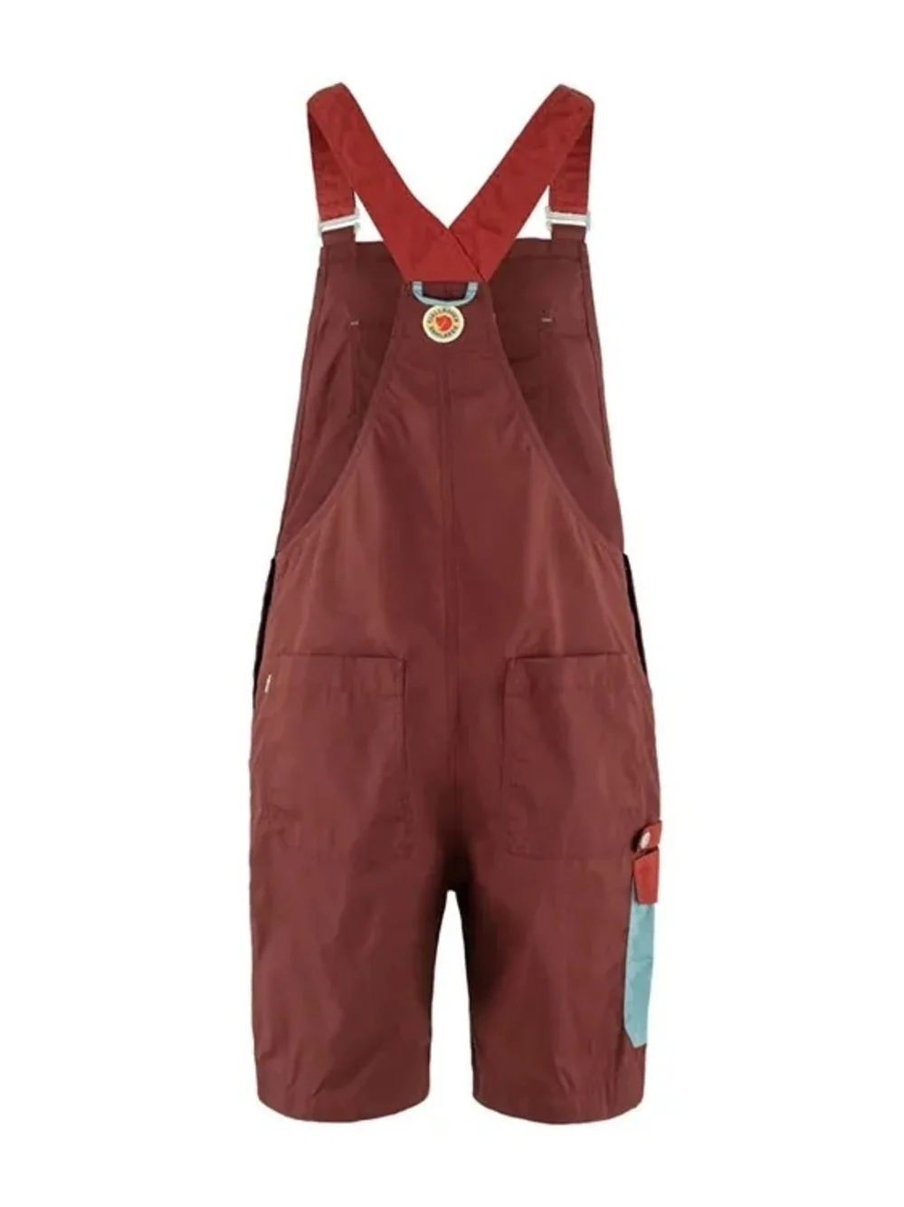 Fjallraven Samlaren Dungaree Short Overalls with Light Blue and Red Accents - Picture 2 of 3